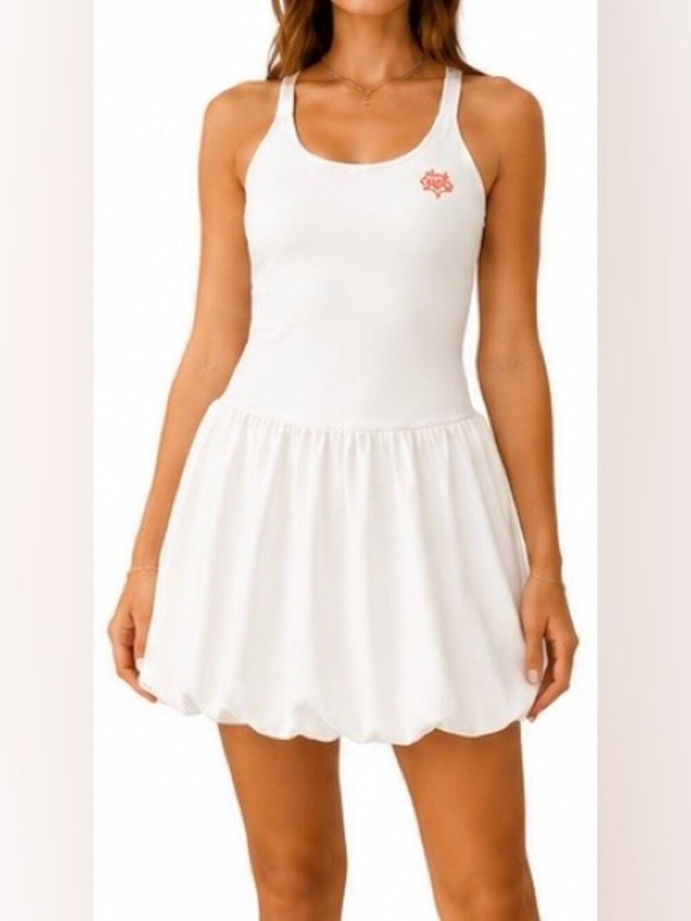 Roller Rabbit x Target Bubble Hem Active Dress White Medium NWOT